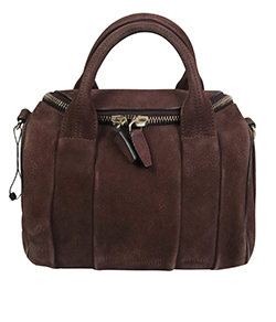 Small Roco Handbag,Suede,Brown,Strap,Tag,2*